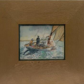 Painting titled "Sails yachts" by Philippe Conrad, Original Artwork, Oil