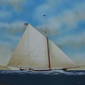 Painting titled "Le yacht Maria" by Philippe Conrad, Original Artwork