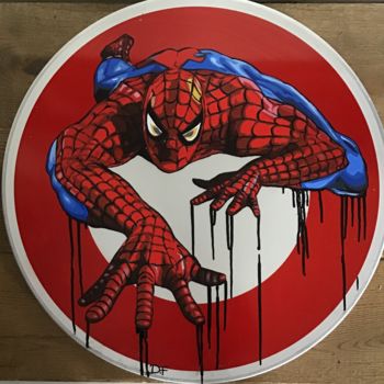 Ζωγραφική με τίτλο "Spiderman" από Fabienne Dagnet, Αυθεντικά έργα τέχνης, Ακρυλικό