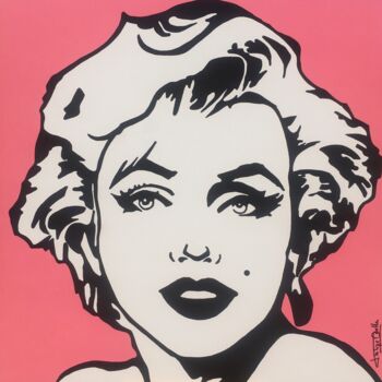 Painting titled "Marilyn" by Philippe Dailler, Original Artwork, Acrylic Mounted on Wood Stretcher frame