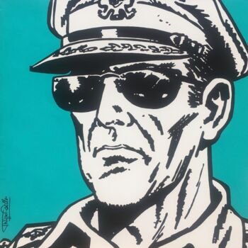 Painting titled "MacArthur" by Philippe Dailler, Original Artwork, Acrylic Mounted on Wood Stretcher frame