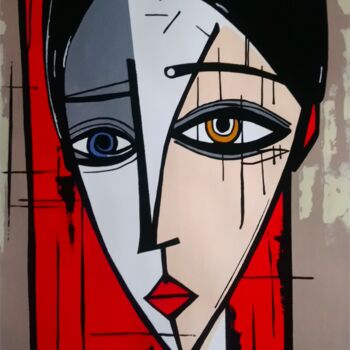 Painting titled "Mia" by Philippe Dailler, Original Artwork, Acrylic