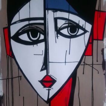 Painting titled "Joan" by Philippe Dailler, Original Artwork, Acrylic