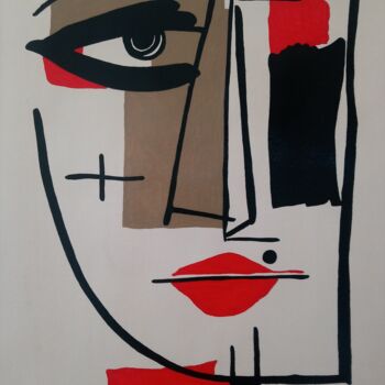 Painting titled "Silvia" by Philippe Dailler, Original Artwork, Acrylic