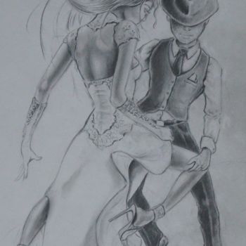 Dibujo titulada "tango" por Philippe Dran, Obra de arte original