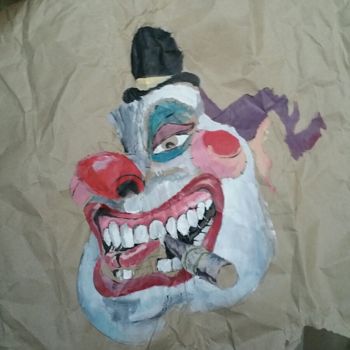 Painting titled "clown" by Philippe Dran, Original Artwork
