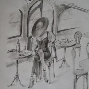 Drawing titled "Carla" by Philippe Dran, Original Artwork, Graphite