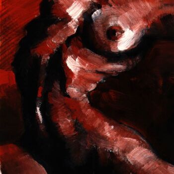 Картина под названием "Nue-rouge1.jpg" - Philippe-Emmanuel Amirault, Подлинное произведение искусства