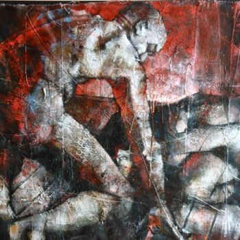 Картина под названием "Les corps ardents 2…" - Philippe-Emmanuel Amirault, Подлинное произведение искусства, Масло