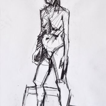 Tekening getiteld "Etude" door Philippe-Emmanuel Amirault, Origineel Kunstwerk