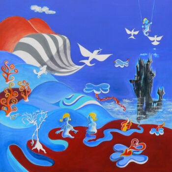 绘画 标题为“Castle in the Sky” 由Philippe Fabre, 原创艺术品, 丙烯