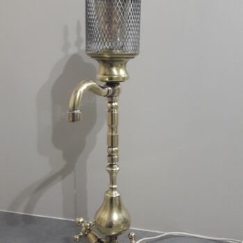 Skulptur mit dem Titel "Lampe Art Déco Récu…" von Philippe Fautrez, Original-Kunstwerk