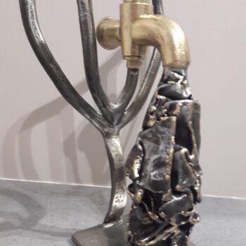 Sculpture intitulée "ça coule de source" par Philippe Fautrez, Œuvre d'art originale
