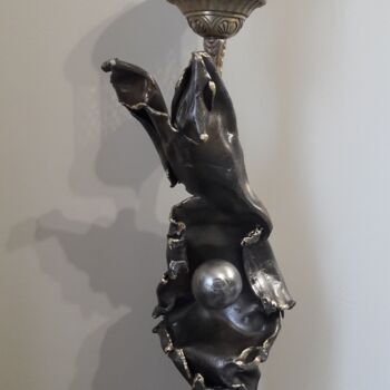 Skulptur mit dem Titel "Lampe art déco récu…" von Philippe Fautrez, Original-Kunstwerk