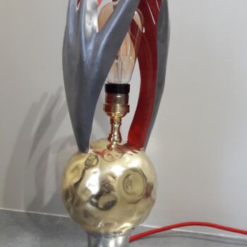 Sculpture intitulée "Lampe art déco récu…" par Philippe Fautrez, Œuvre d'art originale
