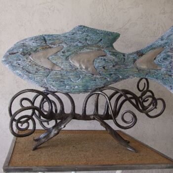 Sculpture titled "poisson vague" by Philippe Fautrez, Original Artwork