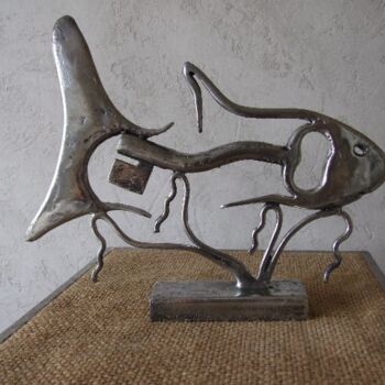 Sculpture intitulée "poisson clé" par Philippe Fautrez, Œuvre d'art originale