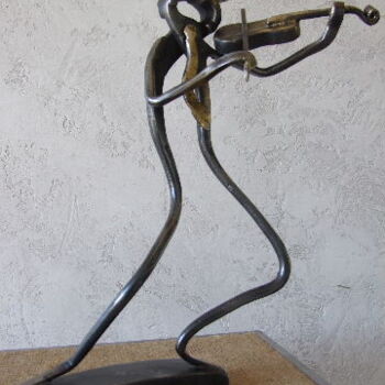 Sculpture titled "violoniste" by Philippe Fautrez, Original Artwork