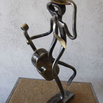 Скульптура под названием "violoncelliste pres…" - Philippe Fautrez, Подлинное произведение искусства
