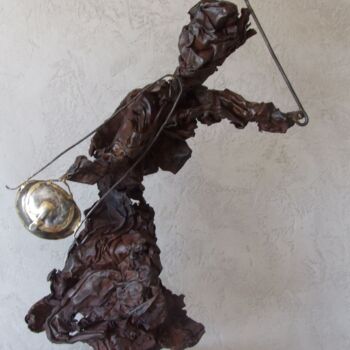 Escultura titulada "histoire-d'ombrelle." por Philippe Fautrez, Obra de arte original, Metales