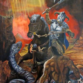 Painting titled "Death Dealer" by Philippe Gallon, Original Artwork, Acrylic