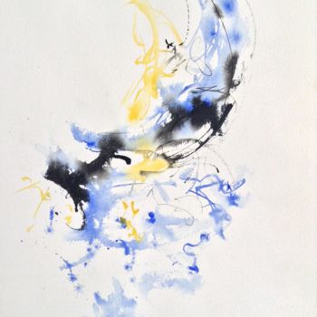 「Emanescence Bleutée」というタイトルの絵画 Gauryによって, オリジナルのアートワーク, 水彩画