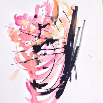 Malerei mit dem Titel "Feux" von Gaury, Original-Kunstwerk, Aquarell