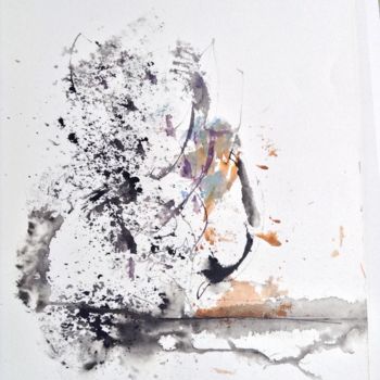 Ζωγραφική με τίτλο "Sit Ghost" από Gaury, Αυθεντικά έργα τέχνης, Ακουαρέλα
