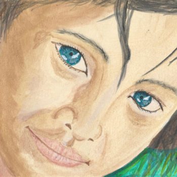 Peinture intitulée "Portrait d'enfant" par Pus, Œuvre d'art originale, Acrylique