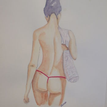 Malerei mit dem Titel "retour-de-plage.jpg" von Pus, Original-Kunstwerk, Aquarell