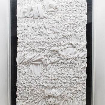 Textile Art titled "Le grand blanc" by Philippe Haniez, Original Artwork, Fabric