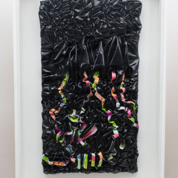 Textile Art titled "Cornes d abondance ." by Philippe Haniez, Original Artwork, Fabric Mounted on Wood Panel