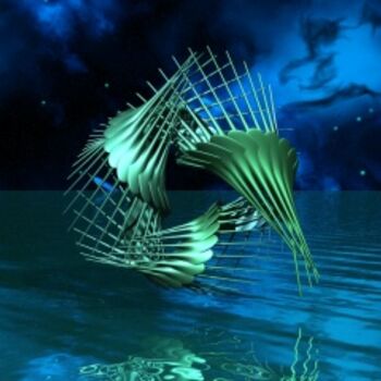 Digitale Kunst getiteld "Grid" door Philippe Jacqueroux, Origineel Kunstwerk