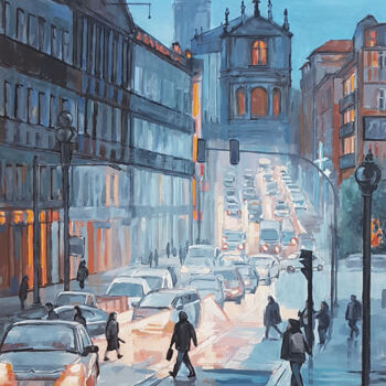 Картина под названием "Porto la nuit" - Philippe Jollivet, Подлинное произведение искусства, Акрил