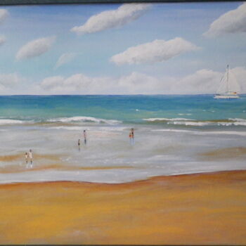 Painting titled "plage" by Philippe Lavigogne, Original Artwork