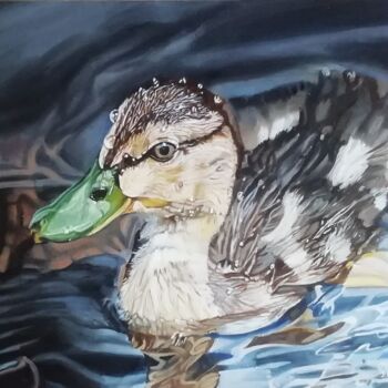 Painting titled ""Le canard"" by Philippe Lemesle, Original Artwork, Oil