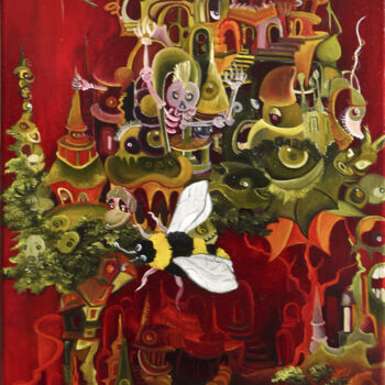 Peinture intitulée "Fantasmagorie" par Philippe Llech, Œuvre d'art originale, Huile