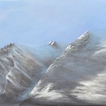 Peinture intitulée "Morning in the Alps" par Philippe Manson, Œuvre d'art originale, Acrylique Monté sur Châssis en bois