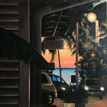 Картина под названием "Coucher de soleil a…" - Philippe Manson, Подлинное произведение искусства, Акрил Установлен на Деревя…