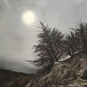 Malerei mit dem Titel "The pine trees III" von Philippe Manson, Original-Kunstwerk, Öl Auf Keilrahmen aus Holz montiert