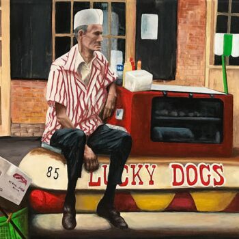 Painting titled "Lucky - Unlucky" by Philippe Manson, Original Artwork, Acrylic Mounted on Wood Stretcher frame
