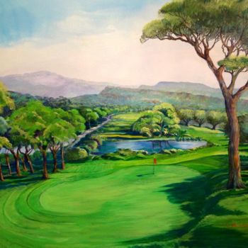 Painting titled "Hole Number 8.    G…" by Philippe Metaireau, Original Artwork