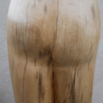 Escultura titulada "BUSTE N°2 détail3" por Philippe Olive, Obra de arte original, Madera