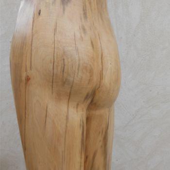 Skulptur mit dem Titel "BUSTE N°2 DETAIL2" von Philippe Olive, Original-Kunstwerk, Holz