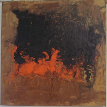 Ζωγραφική με τίτλο "Orange oppressé (Op…" από Philippe Ostyn, Αυθεντικά έργα τέχνης, Ακρυλικό