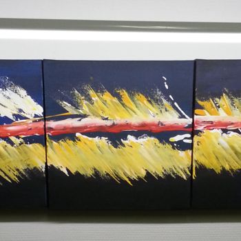Peinture intitulée "la ligne rouge" par Philippe Ostyn, Œuvre d'art originale, Acrylique