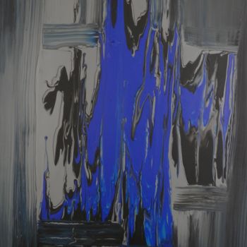 Painting titled "L'ombre bleue" by Philippe Ostyn, Original Artwork, Acrylic