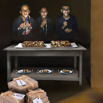 Digital Arts titled "Gâteau surprise - S…" by Philippe Renou, Original Artwork, Photo Montage