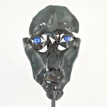 Scultura intitolato "le regard sagesse" da Philippe Rude, Opera d'arte originale, Metalli
