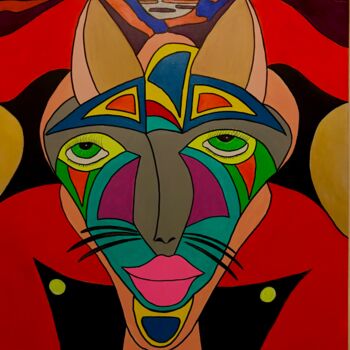 Malerei mit dem Titel "Cats" von Philippe Seigle, Original-Kunstwerk, Acryl